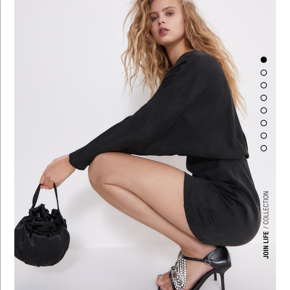 Zara satin effect pleated dress